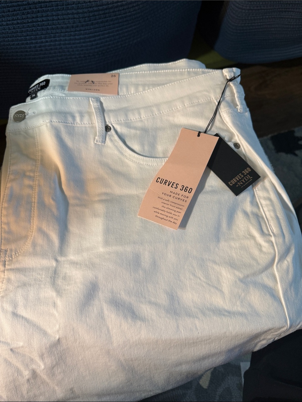 NYDJ White Curves 360 High-Rise Ankle Jeans